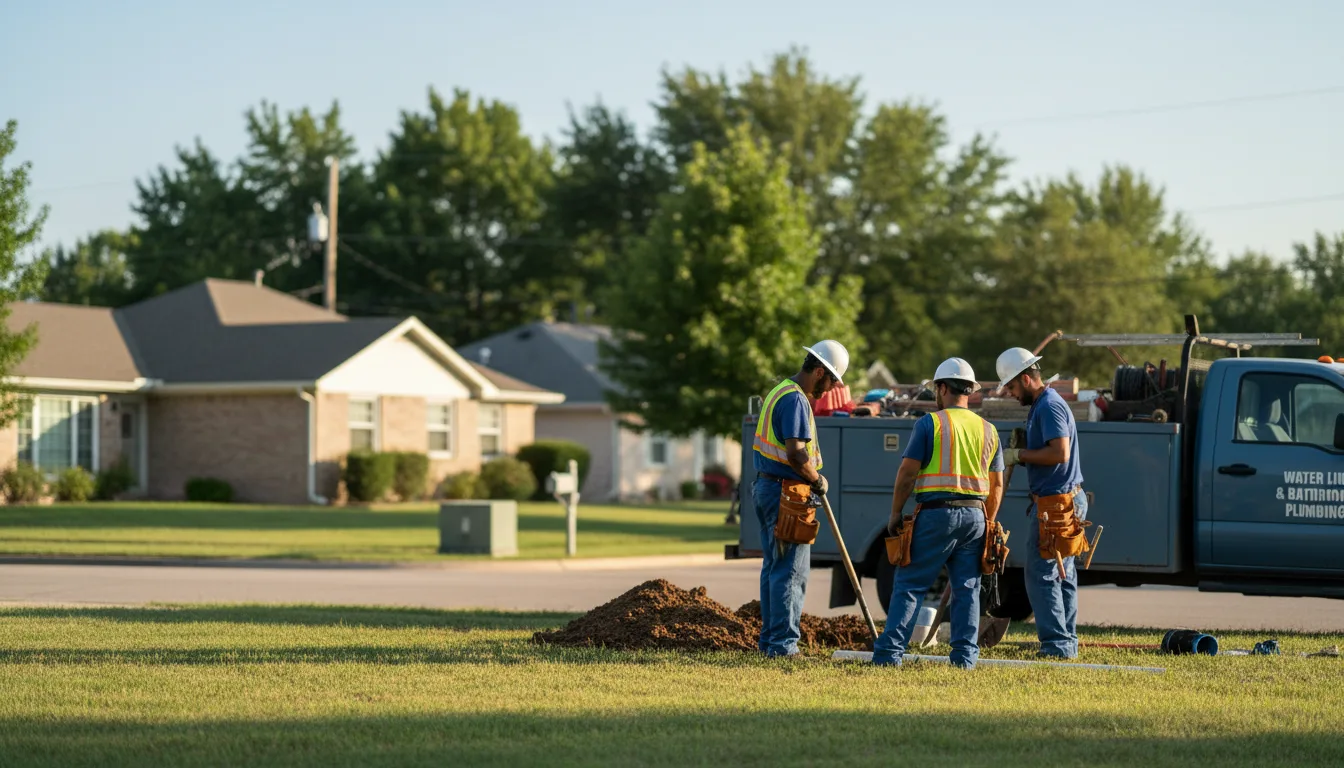 Residential water line and bathroom plumbing service in Strafford, MO